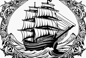 Valhalla sword ship tattoo idea