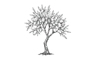 Olive tree with small olives tattoo idea