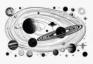 Minimalist representation of the solar system tattoo idea
