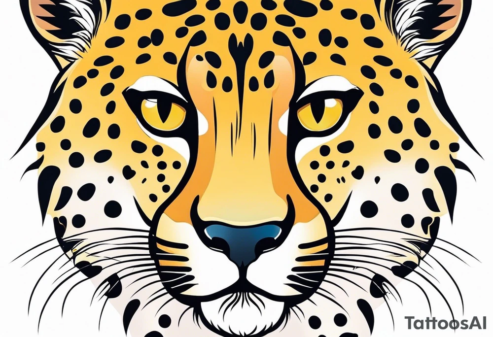 Cheetah face tattoo idea