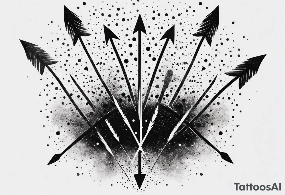 flaming arrows raining down from sky tattoo idea