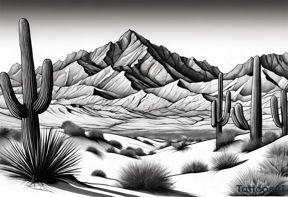 Desert and Mountains tattoo idea