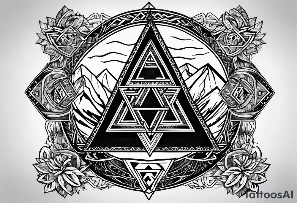 Valknut nordic yggdrasil tattoo idea