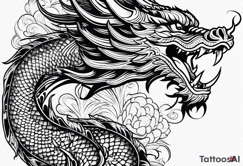 vietnamese patterns, black and white, full back, include a dragon along the spine tattoo idea