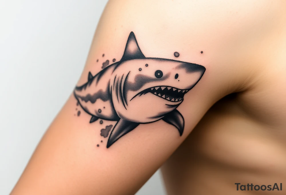shark with open mouth frontal. tattoo idea