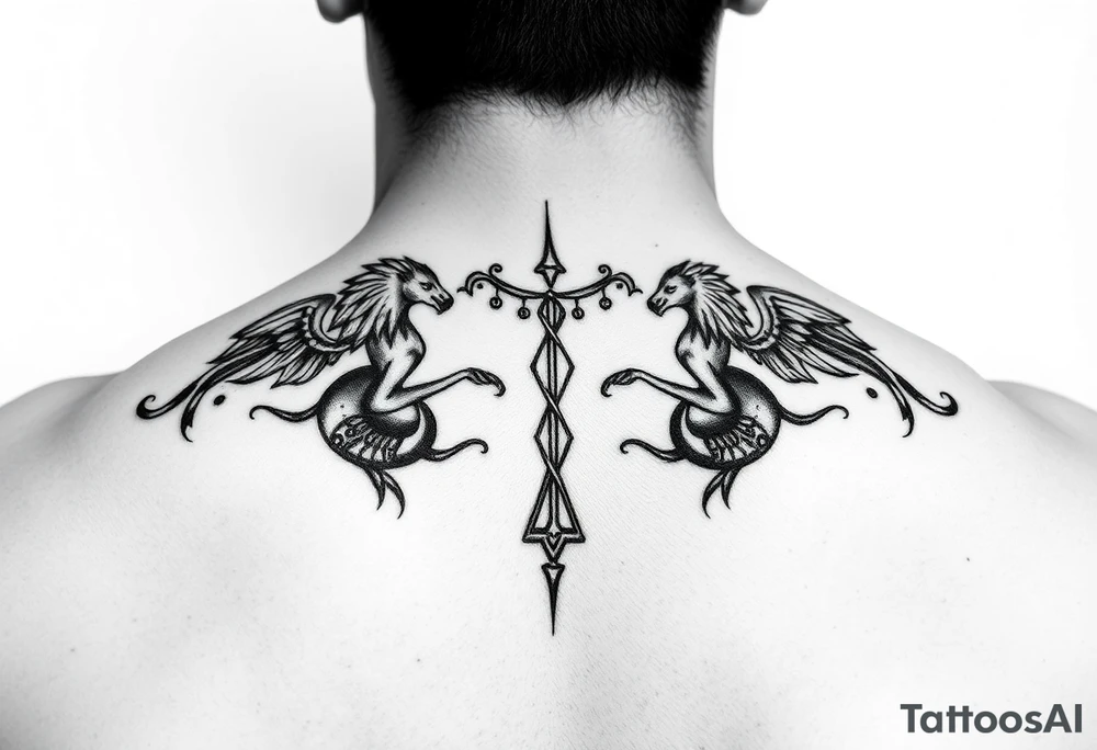 His and hers Aquarius twin flames tattoo idea