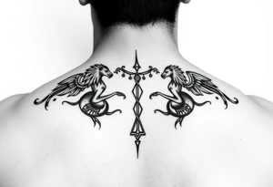 His and hers Aquarius twin flames tattoo idea