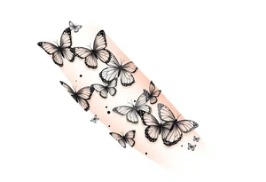 Butterflies of different sizes and colors tattoo idea