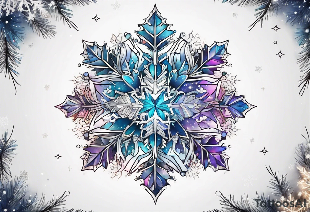 Constellation, animal, snowflake tattoo idea