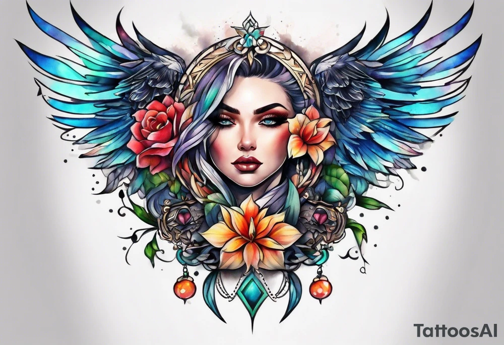 Chest piece tattoo idea