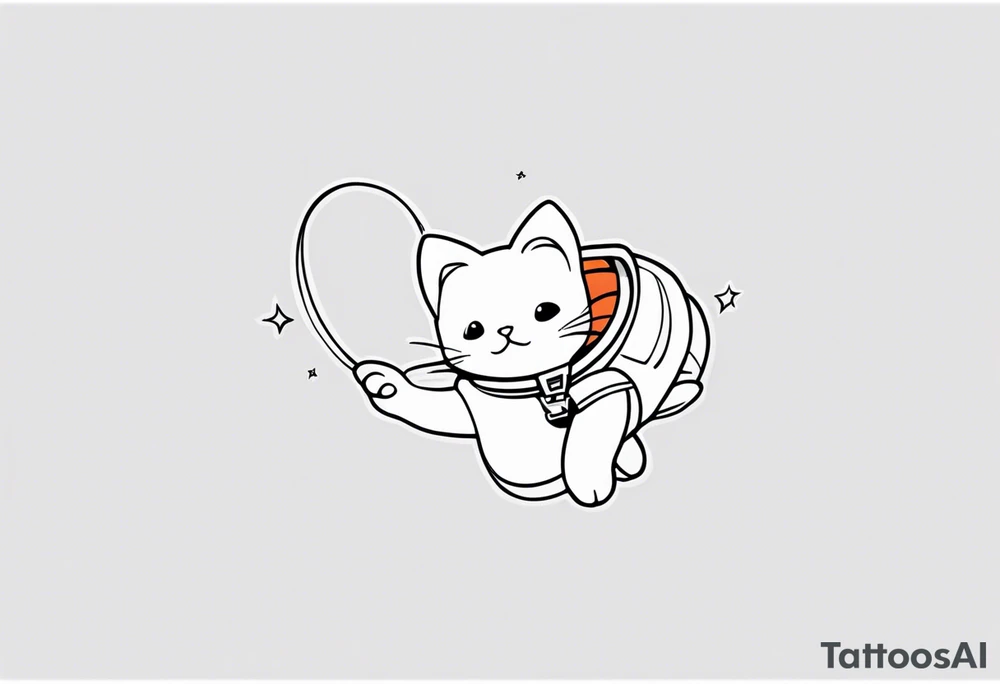 a cat going skydiving tattoo idea