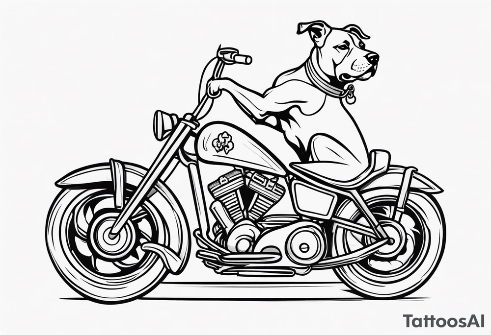 Simpletattoo with elements linked to bodybuilding dogs travel and freedom tattoo idea