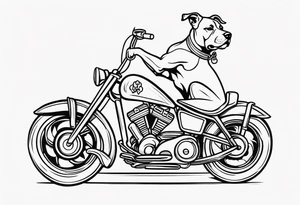 Simpletattoo with elements linked to bodybuilding dogs travel and freedom tattoo idea