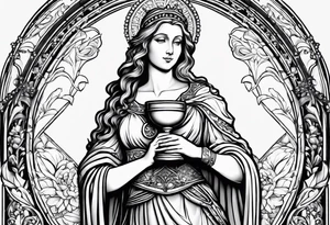 Saint Barbara holding a chalice tattoo idea