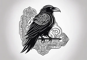 Viking crow
 in a Viking style tattoo idea