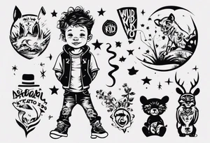 Wild kid who loves to play and jump tattoo idea