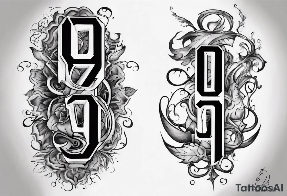 number 9 right side up and upside down connected tattoo black and grey on inside forearm tattoo idea number 9 right side up and upside down connected tattoo black and grey on inside forearm tattoo idea