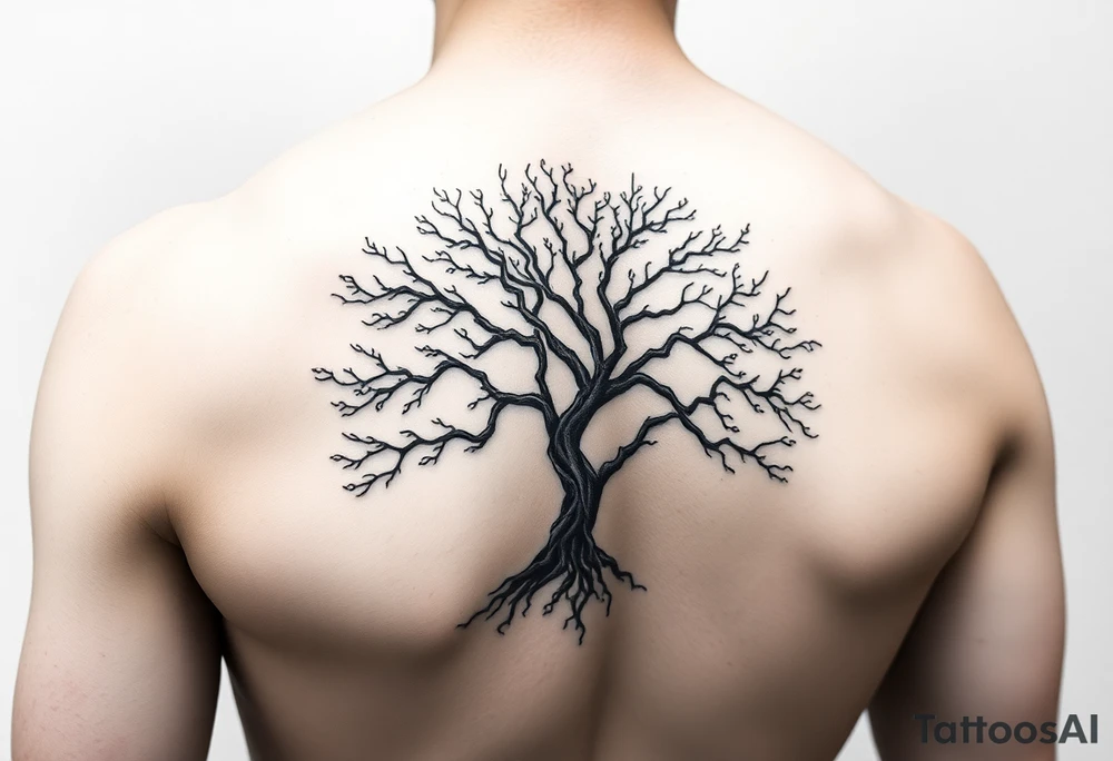 Flowing asymmetrical symbolic tree quarter sleeve on shoulder. Should not look realistic. tattoo idea