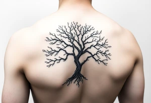 Flowing asymmetrical symbolic tree quarter sleeve on shoulder. Should not look realistic. tattoo idea