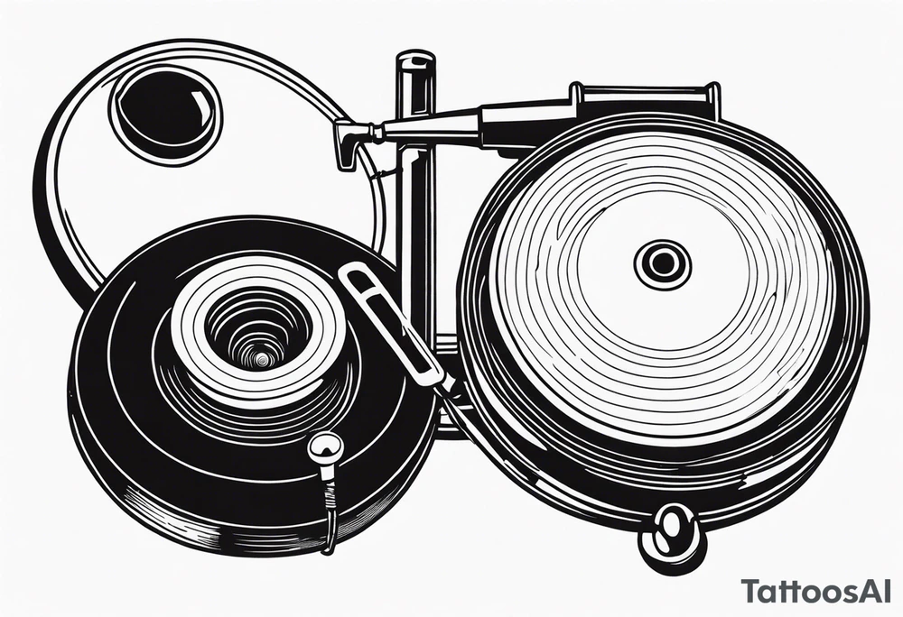 vintage phonograh tattoo idea