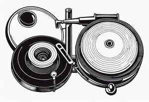 vintage phonograh tattoo idea