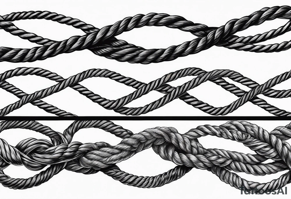 Rope knots twisting in a line tattoo idea