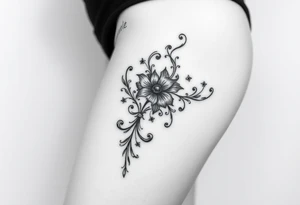 Sexy woman, Gothic but feminine  for thigh tattoo idea