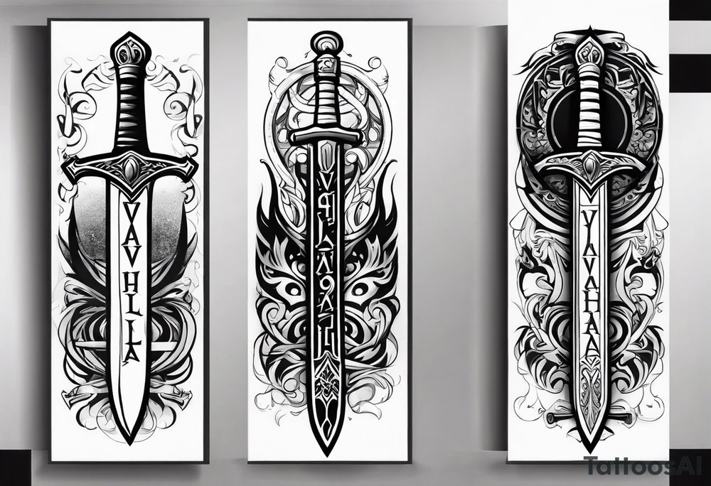 Valhalla sword tattoo idea