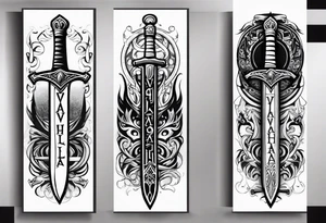 Valhalla sword tattoo idea