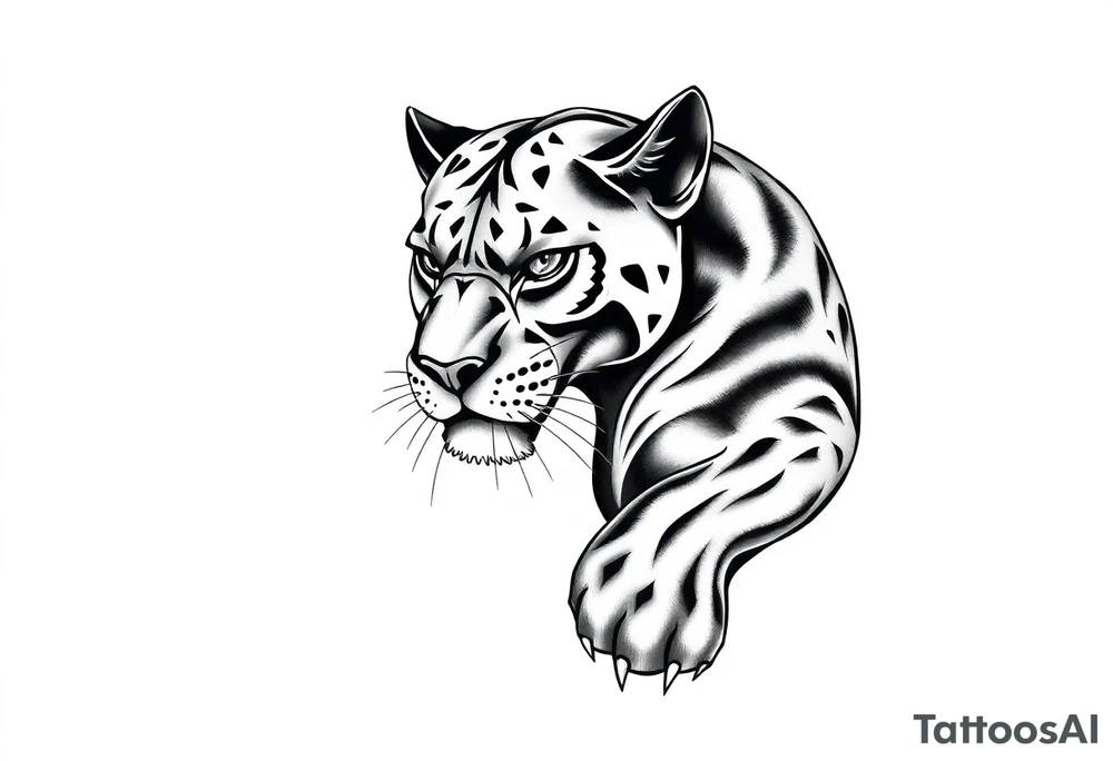 Improvise some design around a black panther tattoo idea