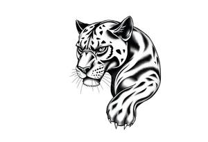 Improvise some design around a black panther tattoo idea