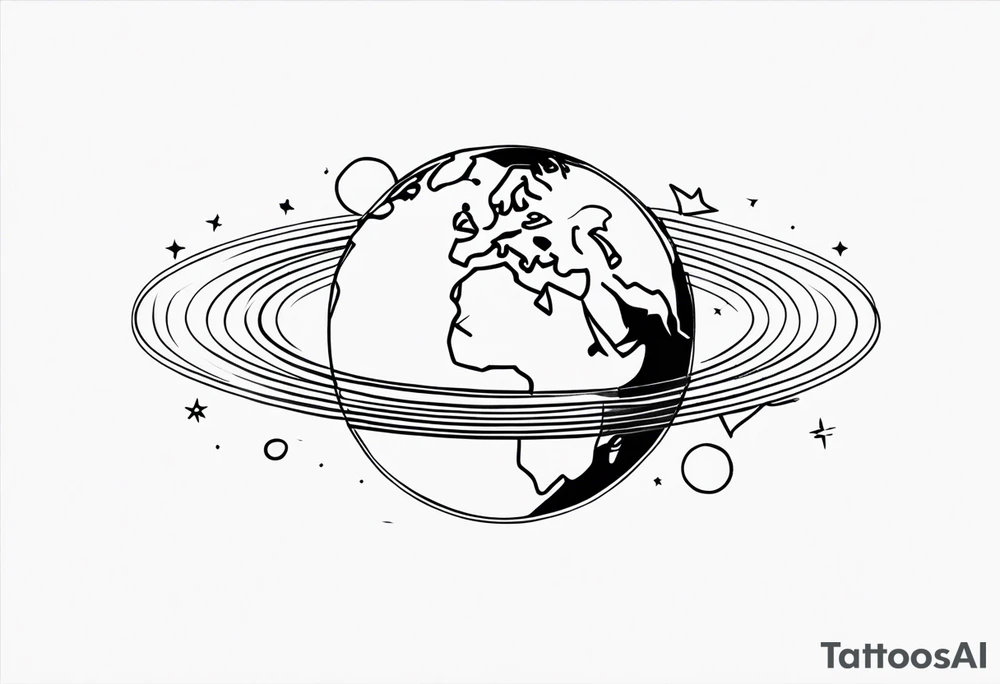 planet's moving around the world tattoo idea