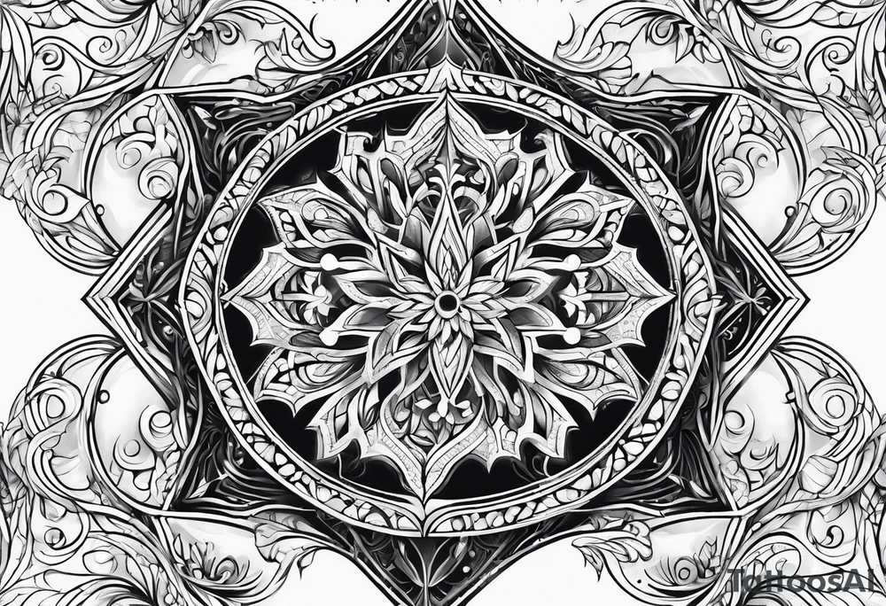 small Ice crystal swirl tattoo idea
