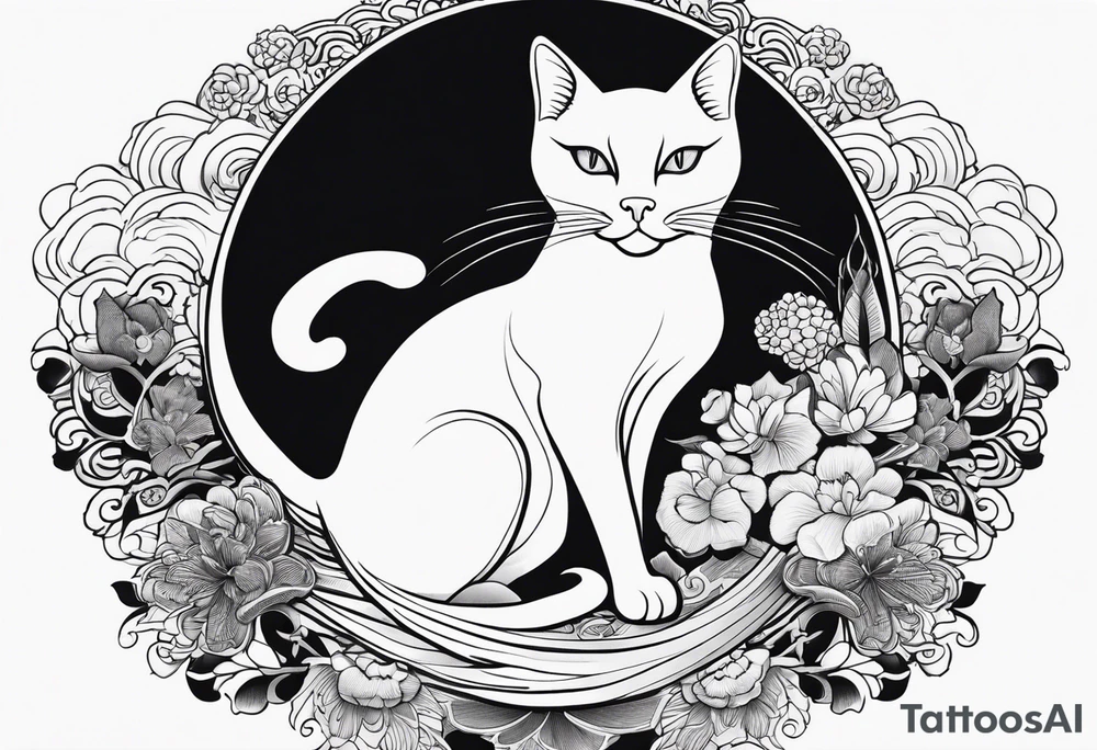 Black cat tattoo idea