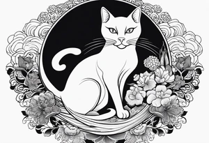 Black cat tattoo idea