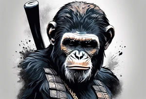 Caesar from the movie planet of the apes tattoo idea