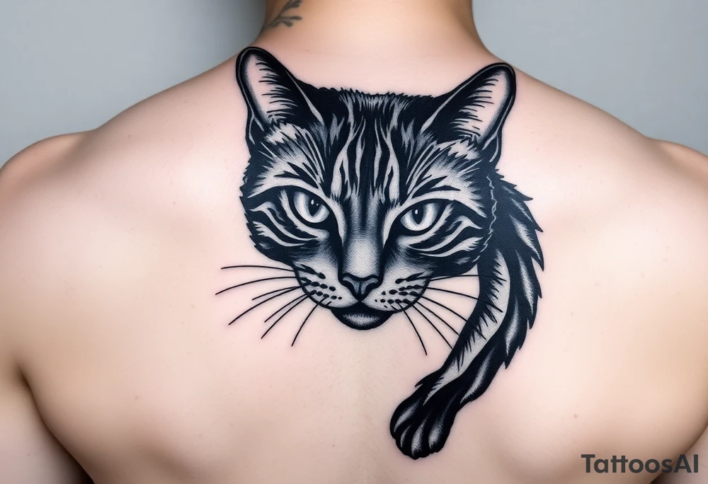 black cat tattoo idea