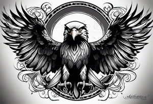tattoo featuring an eagle, aggressive, possibly incorporate Irish imagery tattoo idea