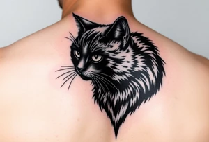 black cat tattoo idea