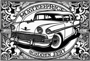 "SKODEN" written in sailor Jerry font tattoo idea