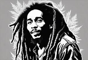 Bob Marley, weed, love, and passion tattoo idea