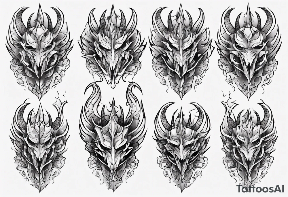 Dragon Leg armor symmetrical tattoo idea