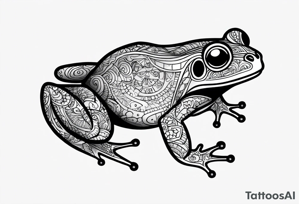 a psychedelic frog tattoo idea