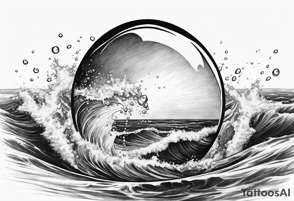 water drop falling into ocean tattoo idea