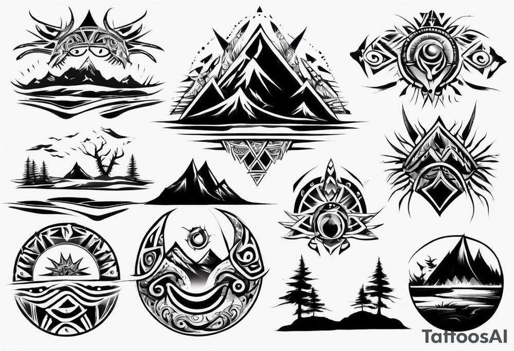 landscape tribal tattoo idea