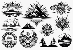 landscape tribal tattoo idea