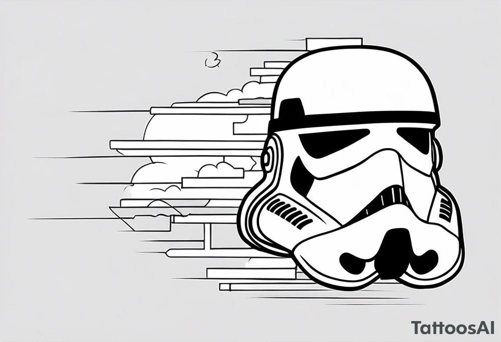 Line work storm trooper helmet tattoo idea