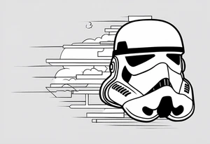 Line work storm trooper helmet tattoo idea
