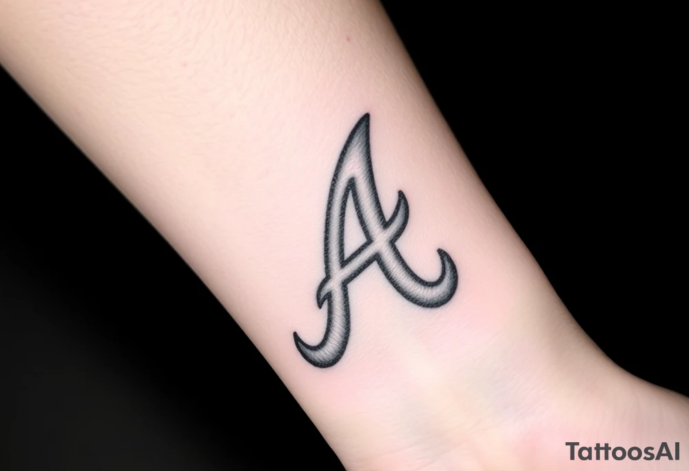 Atlanta Braves logo letter “A” negative shaded tattoo idea