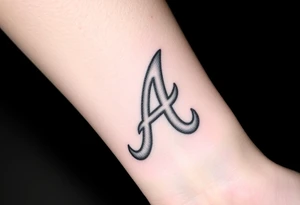 Atlanta Braves logo letter “A” negative shaded tattoo idea